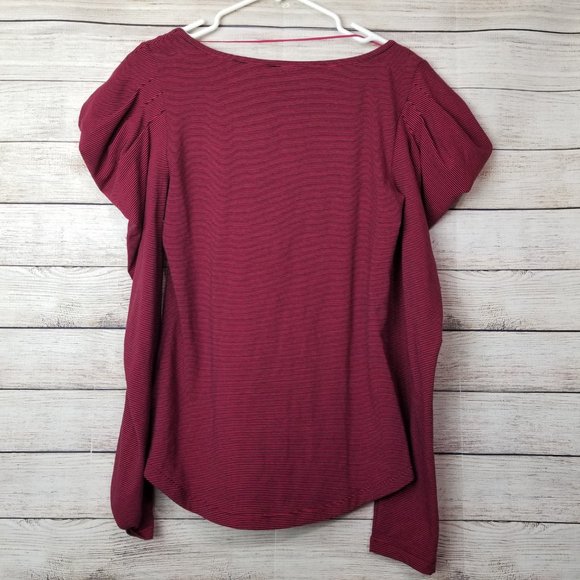 Free People Womens Penelope Puffed Sleeves Top Skinny Red Size Large - Picture 8 of 10